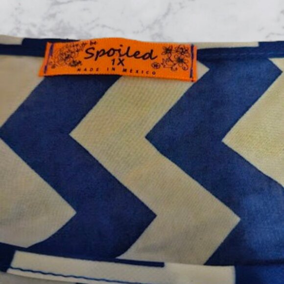 Speechless Sheer Striped Blue and White Short Sleeve Shirt - Like New - Picture 2 of 3